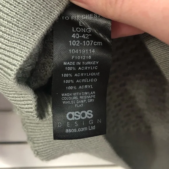 043 - ASOS Gray Crewneck Sweater with Textured Knit - Muscle fit - Picture 11 of 14